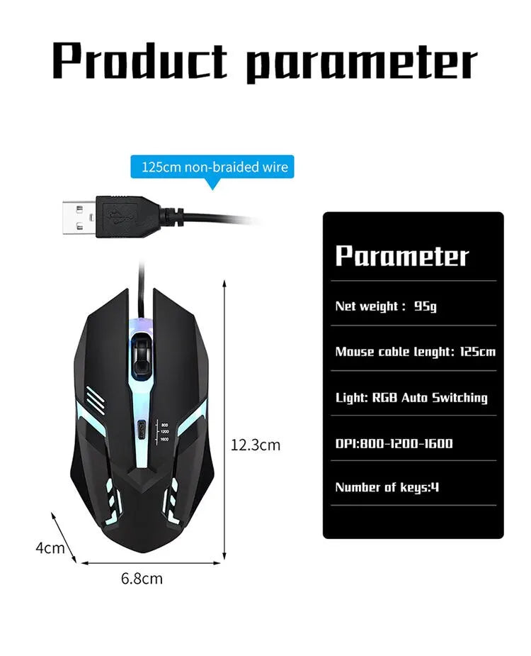 2023 Latest High Quality Ergonomic Design Gaming Mouse Desktop Computer Laptop USB Backlit Mouse Manufacturers Hot Sale