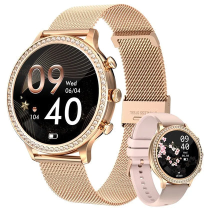 LIGE Fashion Smart Watch For Lady Bluetooth Call Blood Pressure DIY Custom Dial Sport Bracelet Waterproof Men Smartwatch Women