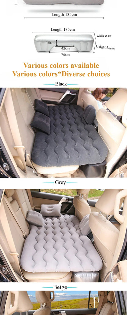 1 set car air inflatable travel mattress bed 135x70cm Auto back seat trunk mattress air bed camping mat car rollaway bed