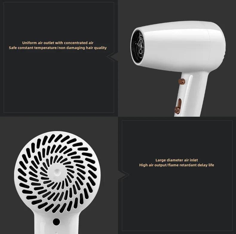 Hotel, Hotel, Non Perforated Wall Mounted Hair Dryer, Home Bathroom, High Wind Blue Light Hair Care Hair Dryer