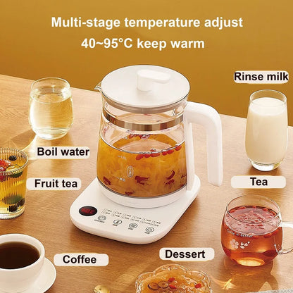 1.8L Health Pot Household Thickened Glass Multi-function Tea Maker Flower Tea Black Tea Appointment Insulation Mini Kettle 220V