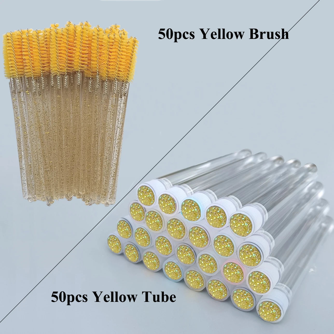 50/100pcs Reusable Eyebrow Brush Tube Disposable Mascara Wands for Eyelash Extension Replaceable Dust-proof Eye Lash Brushes