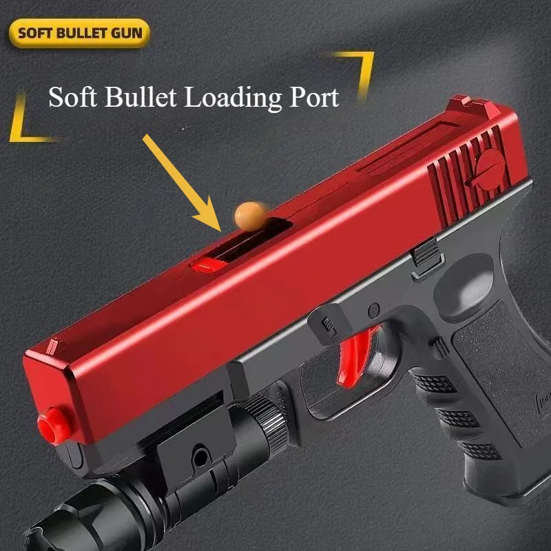 Manual G17 Gel Blaster Toy Gun With Laser Soft Bullet Airsoft Pistol Outdoor Sports CS Game Weapon for Children Gift