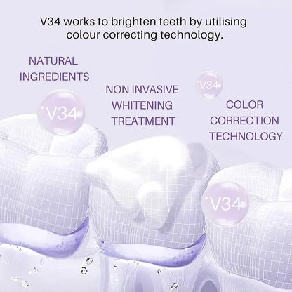 V34 Mousse Toothpaste Teeth Whitening Removing Yellow Teeth Cleaning Tooth Stain Oral Fresh Tooth Care Product Beauty Health ﻿