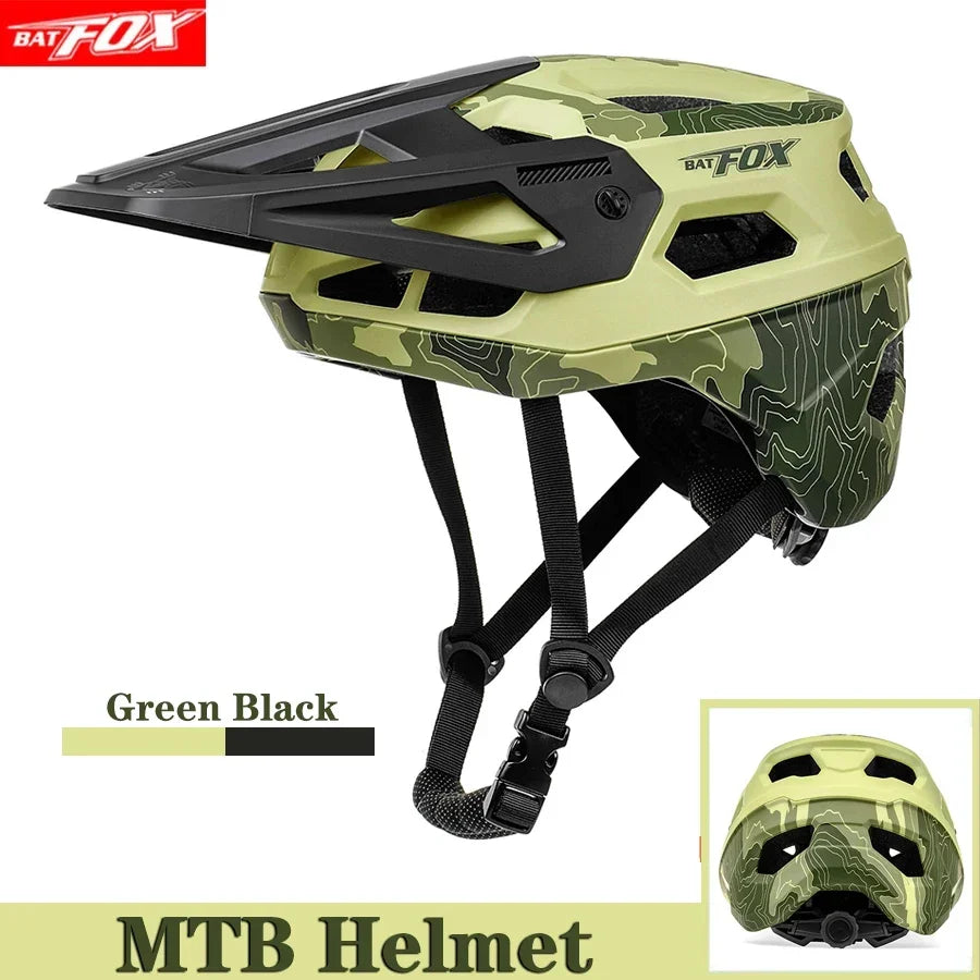 BATFOX Ultralight Cycling Helmet Mountain Road Bike Urban Bicycle Helmet MTB Men Women Bicycle Helmet Sunvisor Capacete Ciclismo