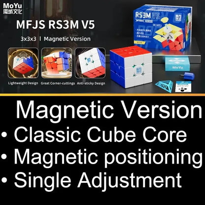 MoYu RS3M V5 3X3 Magnetic Magic Speed Cube Professional Fidget Toys RS3 M 2023 V5 Cubo Magico Puzzle