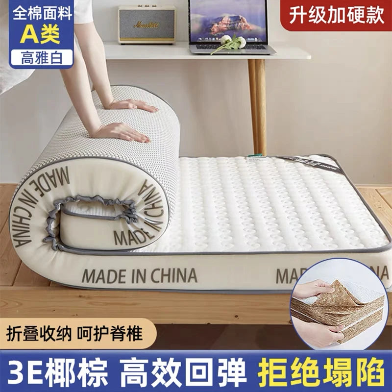 Cotton coconut mattress soft cushion latex household thickened spine protection soft mat tatami sponge mat for rent room special