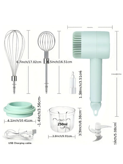 1pc Egg Beater Automatic Cake Baking, USB Rechargeable HandheldEgg Beater For Whizzing, Stirring, And Beating Cream, Electric Ga