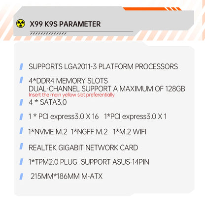 QIYIDA X99 motherboard LGA 2011 3 X99 C612chip with M.2 slot Support DDR4 Memory SATA3.0 USB3.0 PCI16X