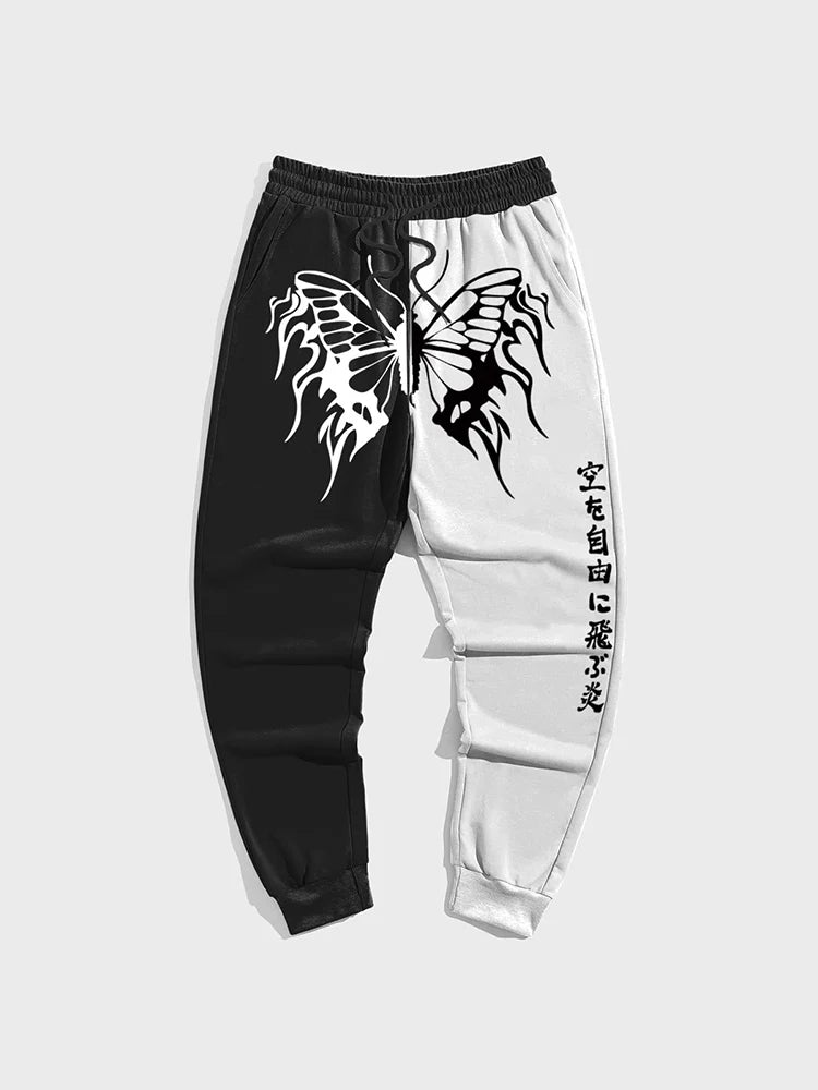 Black White Graffiti Man Pants Fashion Gym Sweatpants Korean Popular Clothe Hip Hop 3D Print Y2k Men's Clothing Winter Trousers