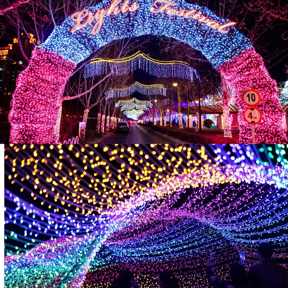 100M 600LED String Lights Christmas Holiday Indoors outdoors LED Lights for Wedding Party Home Garden