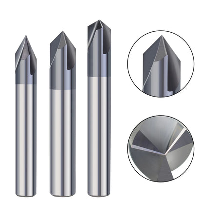 3 Flute Chamfer Milling Cutter 60/90/120 Degrees CNC Router Bit 2-12mm Carbide Chamfering End Mill CNC Engraving Milling Tool