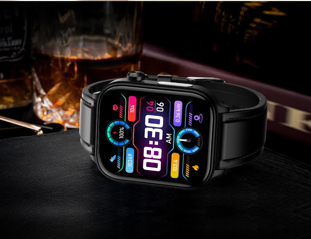 2024 New Medical Grade Smart Watch Men Blood Glucose Lipid and Uric Acid AI Diagnostic Detector Bluetooth Call Health Smartwatch