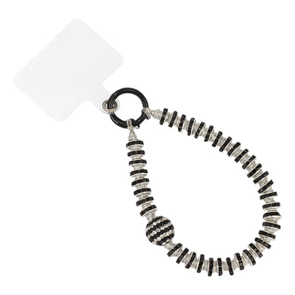 Women Cell Phone Sparkling Lanyard Pearls Beads Diamond Phone Straps with Tether Tab Phone Case Chain Hands-Free Wrist Strap