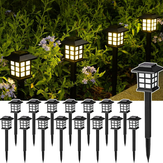 LED Solar Pathway Lawn Lights Outdoor Waterproof Solar Lamp for Garden Walkway Path Driveway Patio Yard Lawn Decoration Lighting