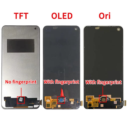 6.43"AMOLED Reno 7 Screen For Oppo Reno7 LCD Display Touch Screen Digitizer Assembly For OPPO Reno7 4G LCD CPH2363 Frame