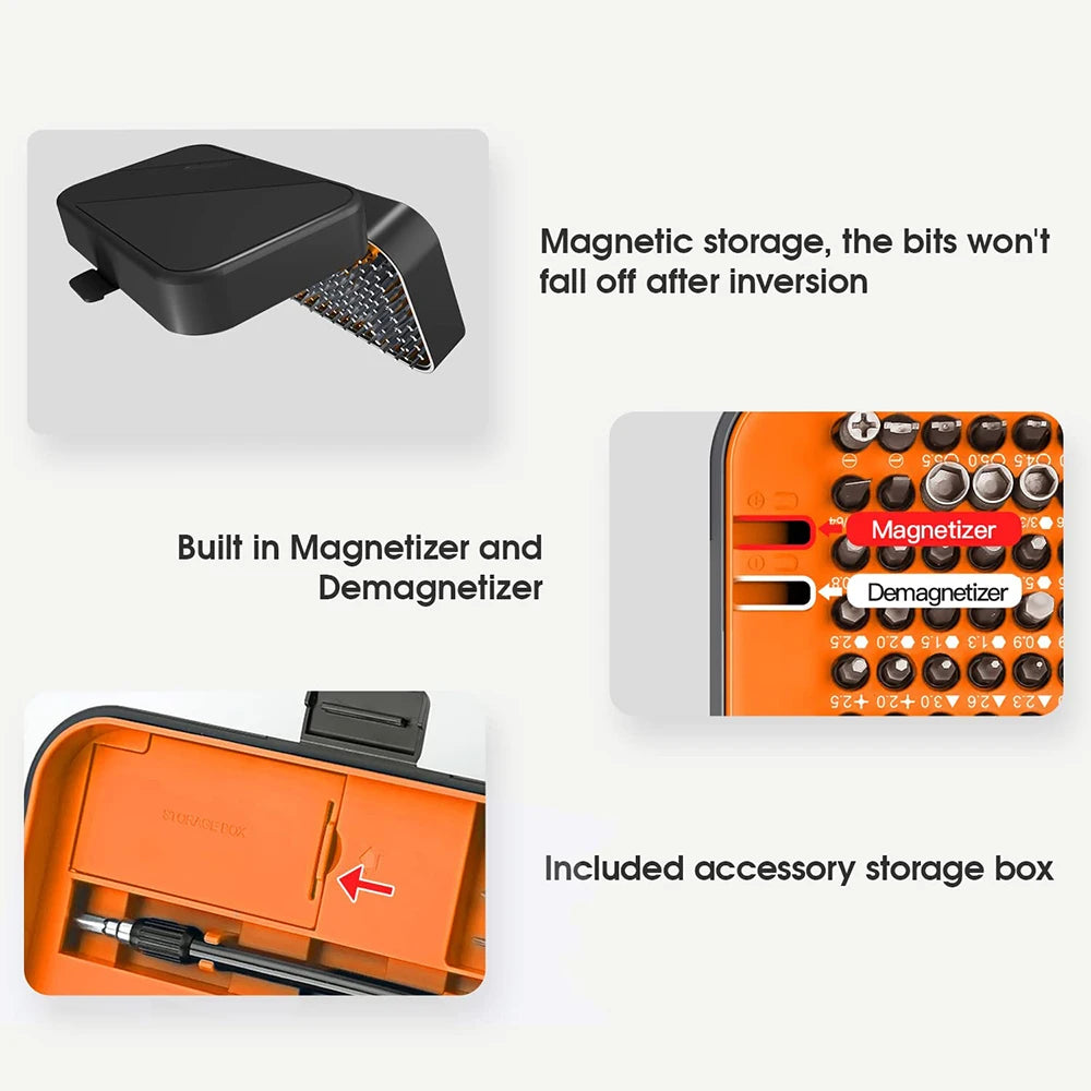 Screwdriver Set  Magnetic Torx Phillips Screw Bit Kit WOZOBUY With Electrical Driver Remover Wrench Repair Phone PC Tools