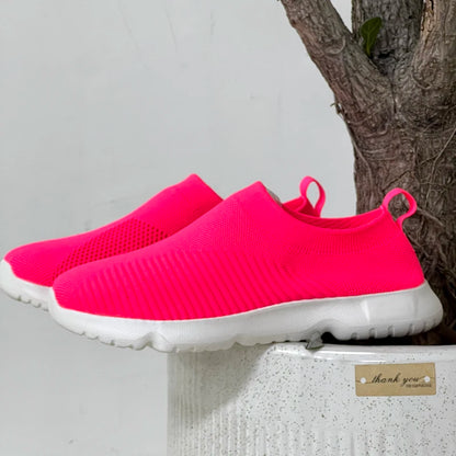 Women Shoes Knitting Sock Sneakers Women Spring Summer Slip On Flat Shoes Women Plus Size Loafers Flats Walking Shoes 2024