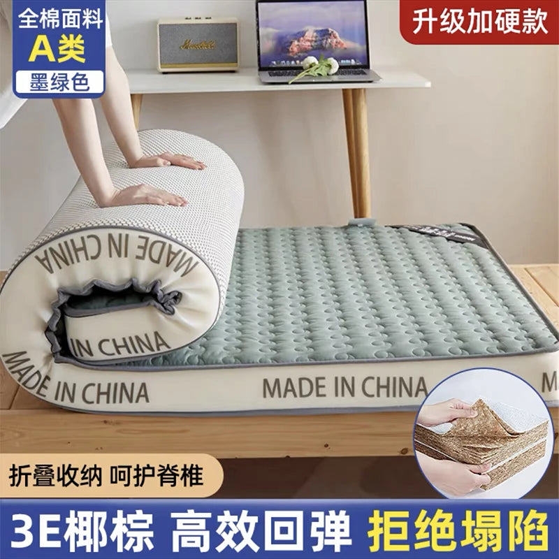 Cotton coconut mattress soft cushion latex household thickened spine protection soft mat tatami sponge mat for rent room special