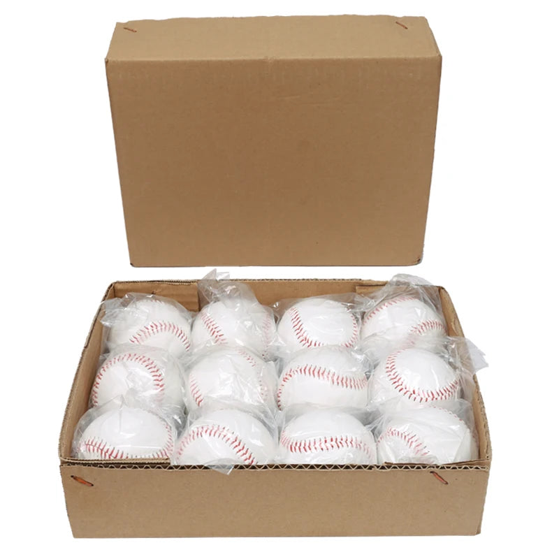 12 Pcs 9-inch hardwood/soft rubber core baseballs throwing training sawdust hard solid baseballs