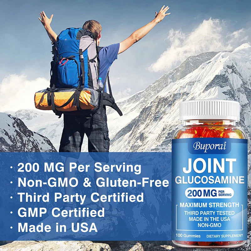 Glucosamine Chondroitin Gummies - Joint, Bone, Cartilage Health Support, Antioxidant, Immune Enhancement