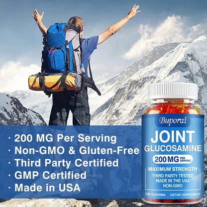 Glucosamine Chondroitin Gummies - Joint, Bone, Cartilage Health Support, Antioxidant, Immune Enhancement