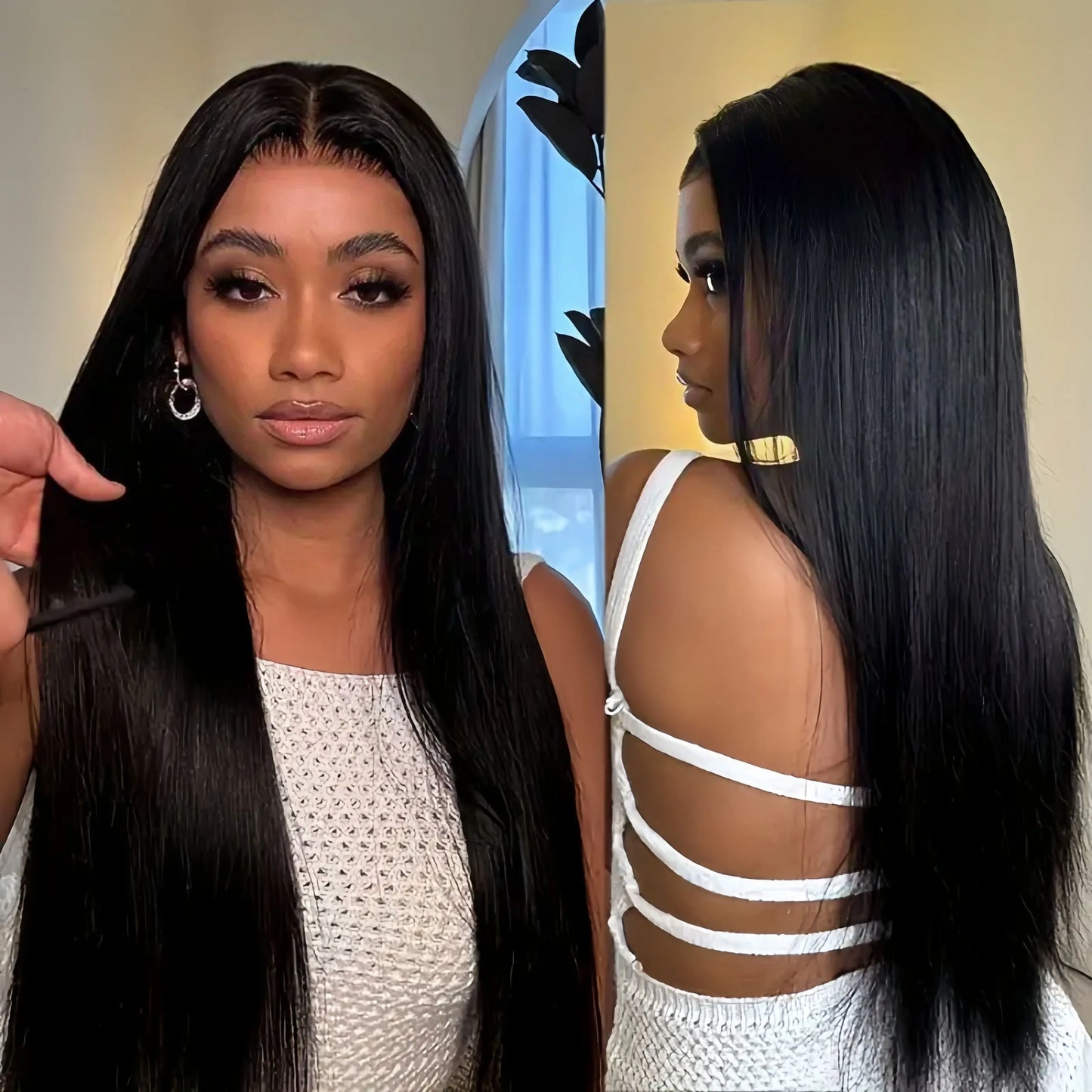 13x6 Hd Transparent lace frontal wig Human Hair pre plucked Straight Wigs 100% Natural 30 40 inch Brazilian Wigs For Women