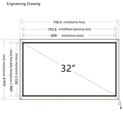 32 Inch Multi-Touch 20 Points IR Touch Frame, IR Touch Panel, Infrared Touch Screen Overlay without Glass