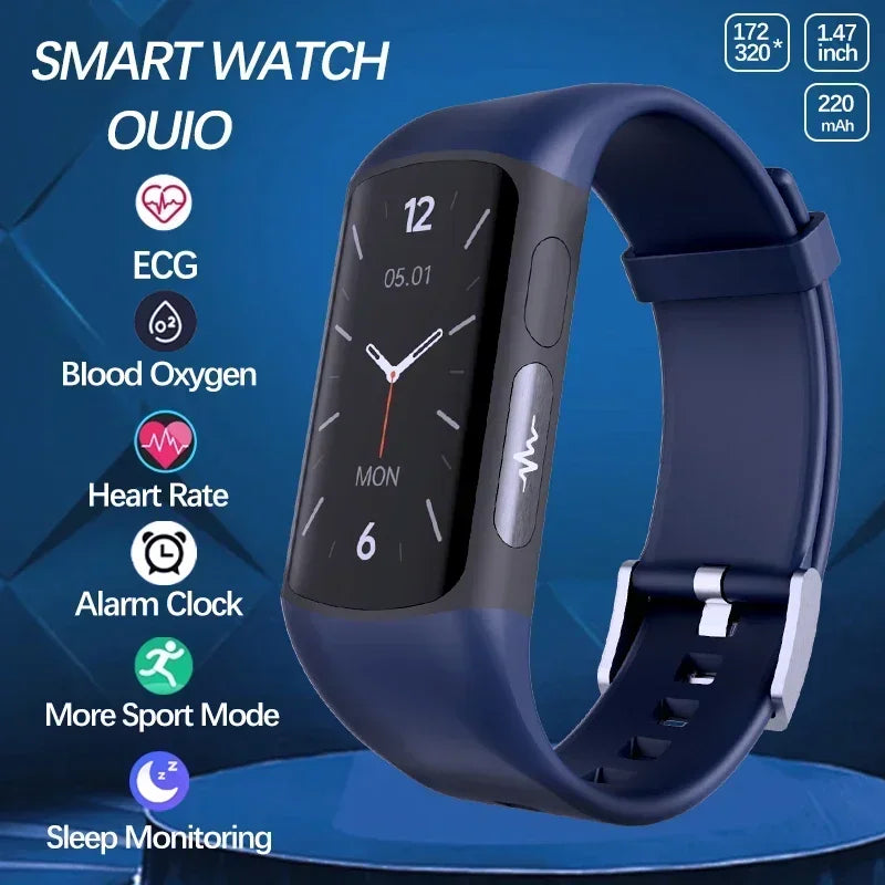 2024 New Medical Grade Smart Watch Blood Sugar Blood Lipid Uric Acid ECG+PPG Body Temperature Bluetooth Call Health Smartwatch