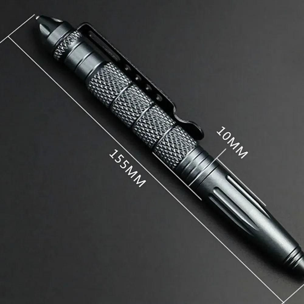 2 PCS Portable Tactical Pen Self Defense Pen Aviation Aluminum Emergency Glass Breaker Pen Security Protection Survival EDC