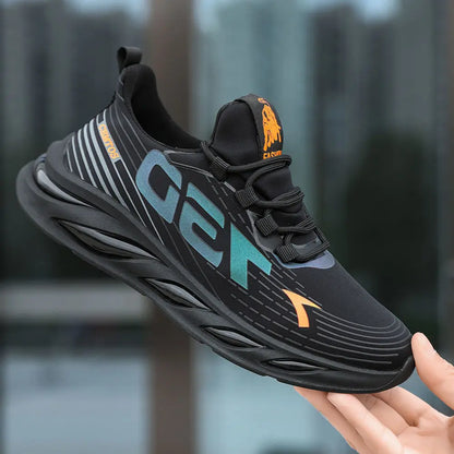 Men Casual Sport Shoes Breathable Lightweight Sneakers Outdoor Mesh Black Running Shoes Athletic Jogging Tenis Walking Shoes