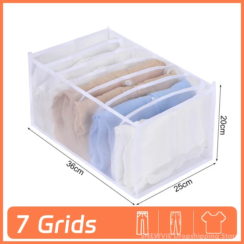 Folded Pants Organizer Closet Clothes Storage Box Adjustable Drawer Separator Underwear Bra Organizer Wardrobe Clothes Organizer