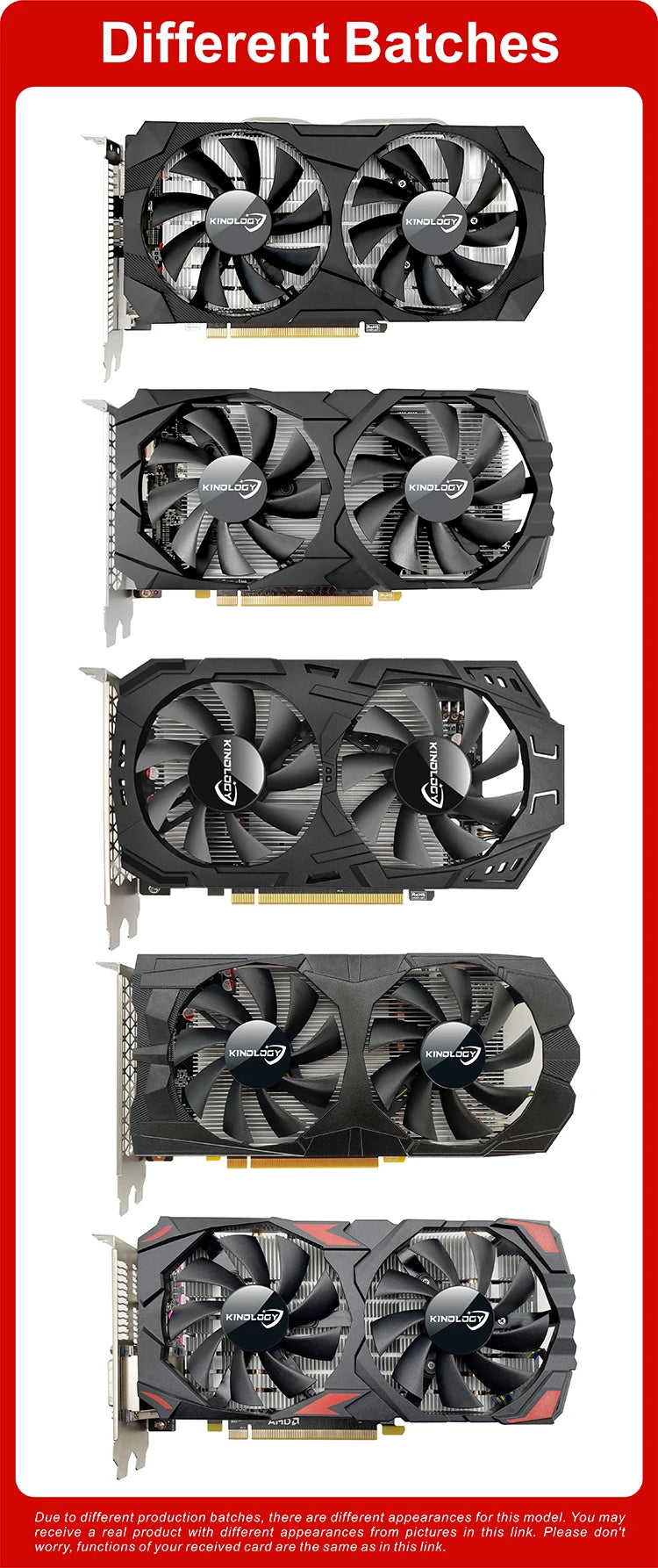 USED Kinology AMD RX 580 8G 16GB 2048SP Gaming Graphics Card GDDR5 256Bit PCI Express 3.0 ×16 Radeon GPU RX580 Series