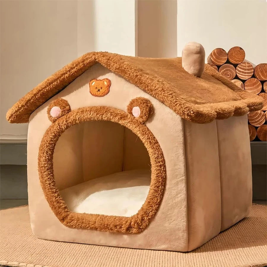 2024Foldable Pet House Removable Washable Cat House Puppy Cave Sofa Pet Bed House for Extra Small Dogs and Small and Medium Cats