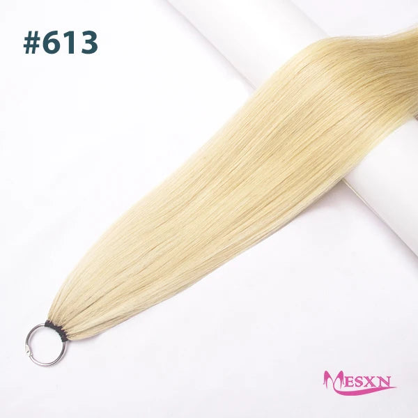 MESXN Third  Feather New hair extensions Straight Natural Real Human Hair Microring Hair Extensions  Brown Blonde  for salon