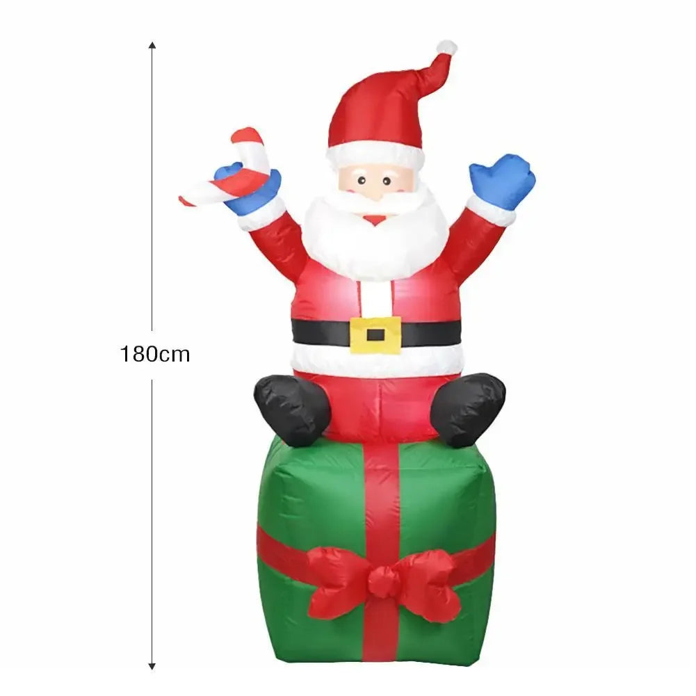 Santa Claus Inflatable Decoration Suitable for Home Outdoor Christmas Elk Pulling SleighSnowman Decoration Courtyard Garden Arch