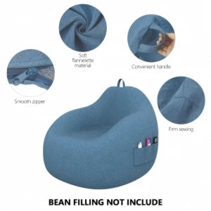 Large Bean Bag Lazy Seat Chair Sofa Cover Couch Soft Fluffy Breathable Adult Child Tatami No padding is included