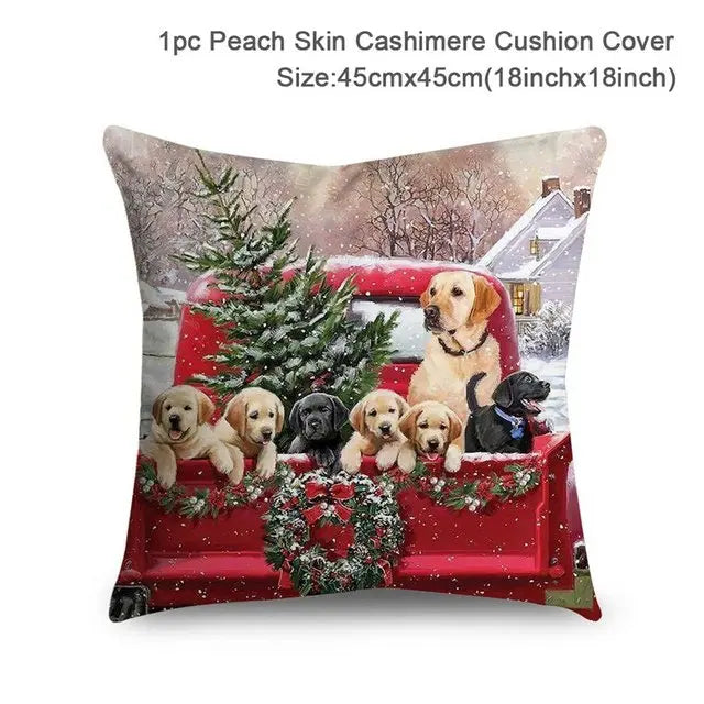 45cm Christmas Cushion Cover Navidad Merry Christmas Decorations For Home 2024 Xmas Noel Cristmas Ornaments New Year Gifts 2025