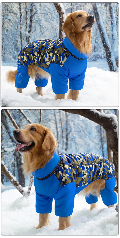 Winter Warm Dog Jacket For Large Dogs Waterproof Big Dog Jumpsuit Clothes Labrador Doberman Coat Clothing For Medium Large Dogs