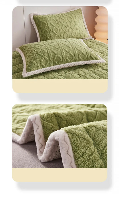 Winter soft mattress toppers student dormitory lamb velvet bed sheet single double bedspread thin tatami mat pad bed linens