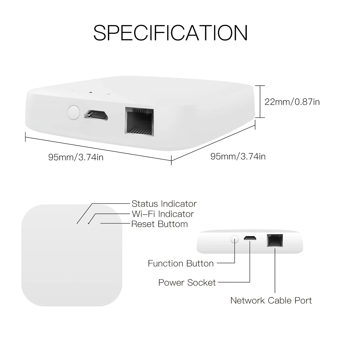 Tuya Smart Wired Multi-mode Gateway ZigBee Bluetooth Mesh Hub Smart Life APP Remote Voice Control via Alexa Google Home