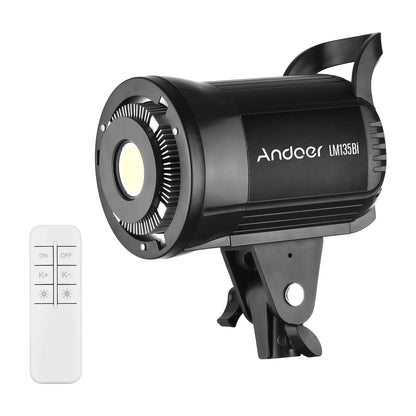 Andoer LM135Bi LED Fill Light 135W Studio Video Light 3000K-5600K Bowens Mount for Product Portrait Wedding Live Streaming