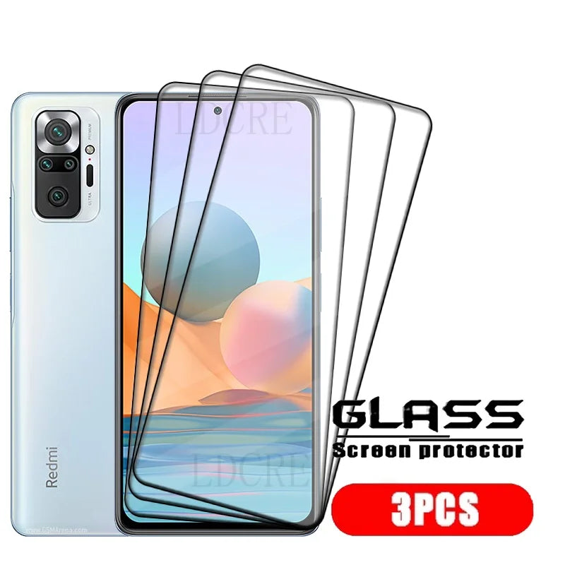 4Pcs For Xiaomi Redmi Note 10 Pro Glass Redmi Note 10 Pro Glass New Full Cover Glue 9H HD for Screen Protector Redmi Note 10 Pro