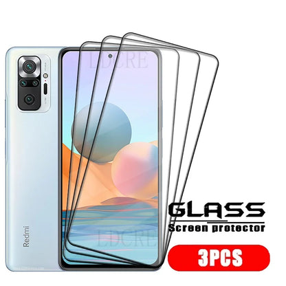 4Pcs For Xiaomi Redmi Note 10 Pro Glass Redmi Note 10 Pro Glass New Full Cover Glue 9H HD for Screen Protector Redmi Note 10 Pro