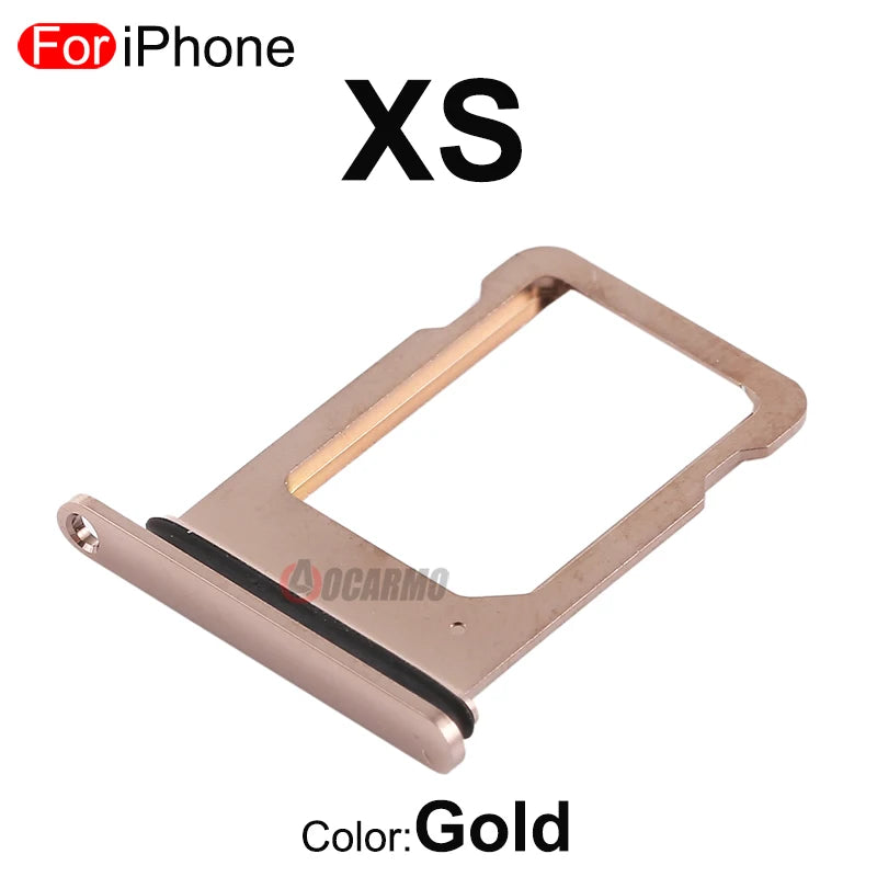 1Pcs/Lot For Apple iPhone X XS Max SIM Card Tray Stainless Steel Drawer Holder Single Dual Slot Replacement Parts