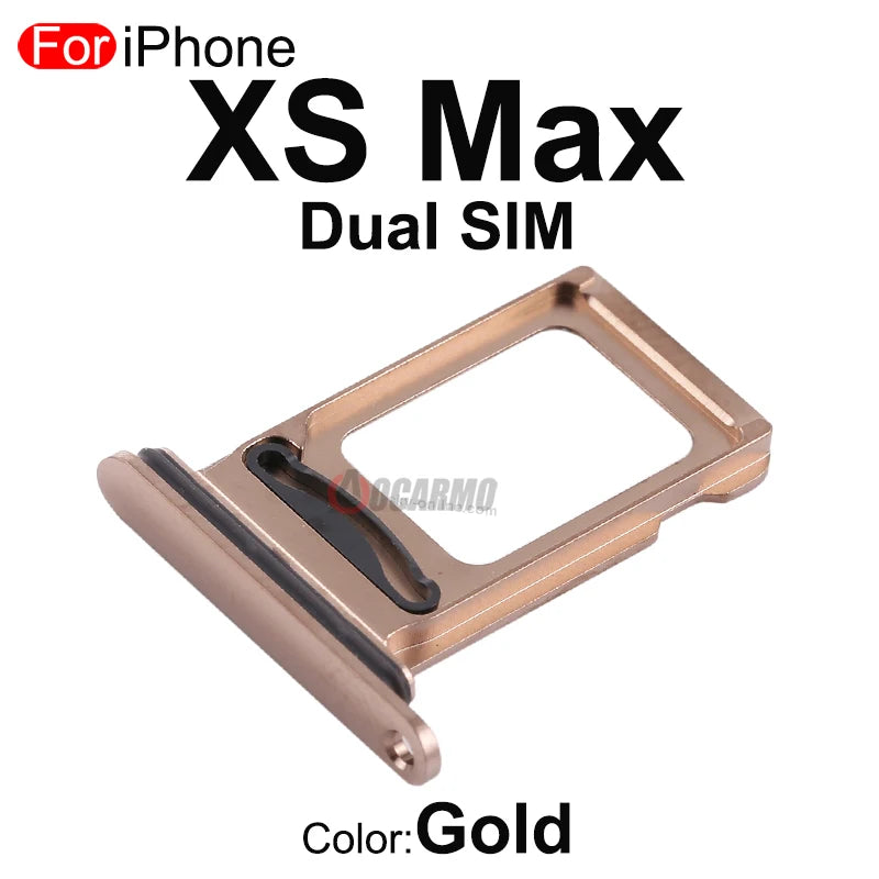 1Pcs/Lot For Apple iPhone X XS Max SIM Card Tray Stainless Steel Drawer Holder Single Dual Slot Replacement Parts