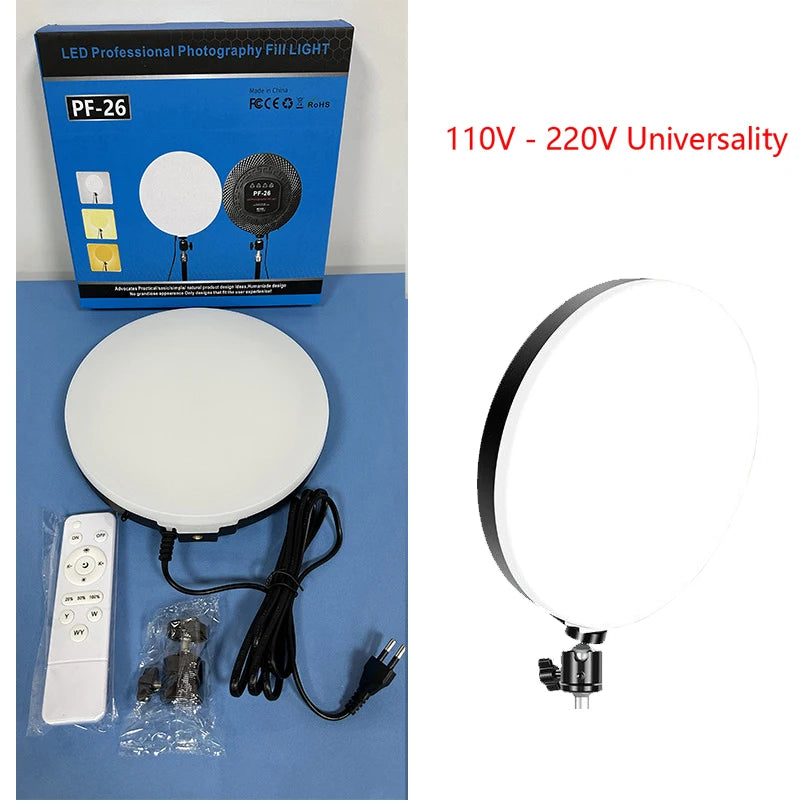 LED Fill Lamp Video Light Panel Bi-color 2700k-5700k Photography Lighting Live Stream Photo Studio Light Stand 110V-220V