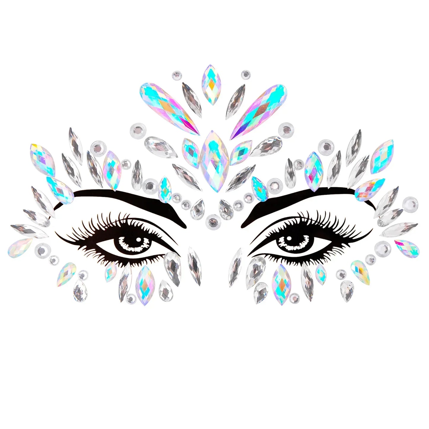 Sexy Face Tattoo Stickers Glitter Fake Tattoos Rhinestones for Woman Temporary Tattoos Party DIY Kids Holiday Face Jewels Tattoo