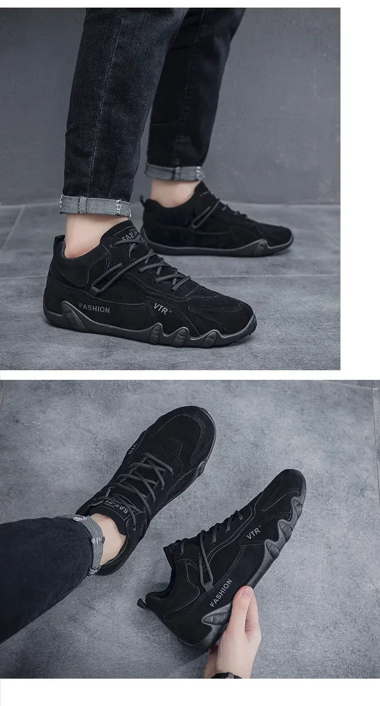 Men's breathable and anti slip work shoes, fashionable sports shoes, men's outdoor hiking shoes, skateboarding shoes