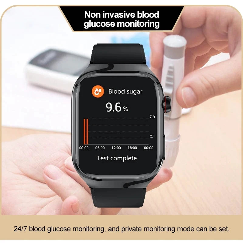 2024 New Medical Grade Uric Acid Blood Fat Smartwatch ECG Blood Glucose Heart Rate Blood Pressure Health Monitoring Smart Watch